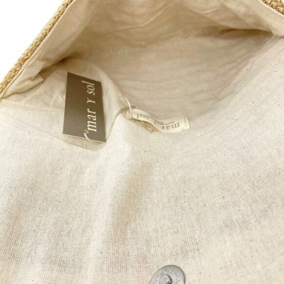 Mar Y Sol Lisette Crocheted Raffia Straw Fringe Clutch - Picture 9 of 13